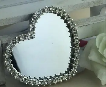

diamond alloy buttons heart of the mirror metal rhinestone button Mobile phone accessory wedding DIY accessory wholesale