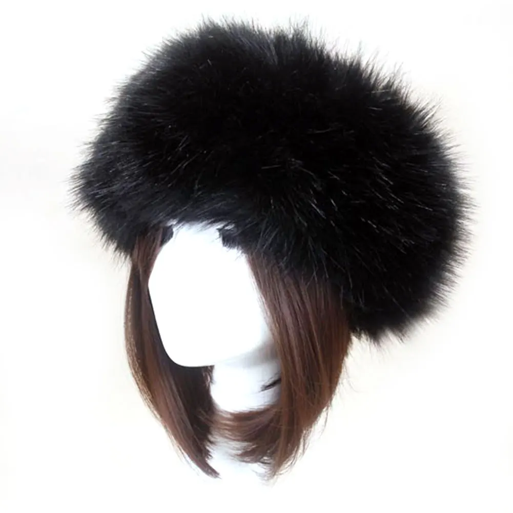 

Winter Thick Furry Hairband Fluffy Russian Faux Fur Women Girl Fur Headband Hat Winter Outdoor Earwarmer Ski Hats Hair Accessory