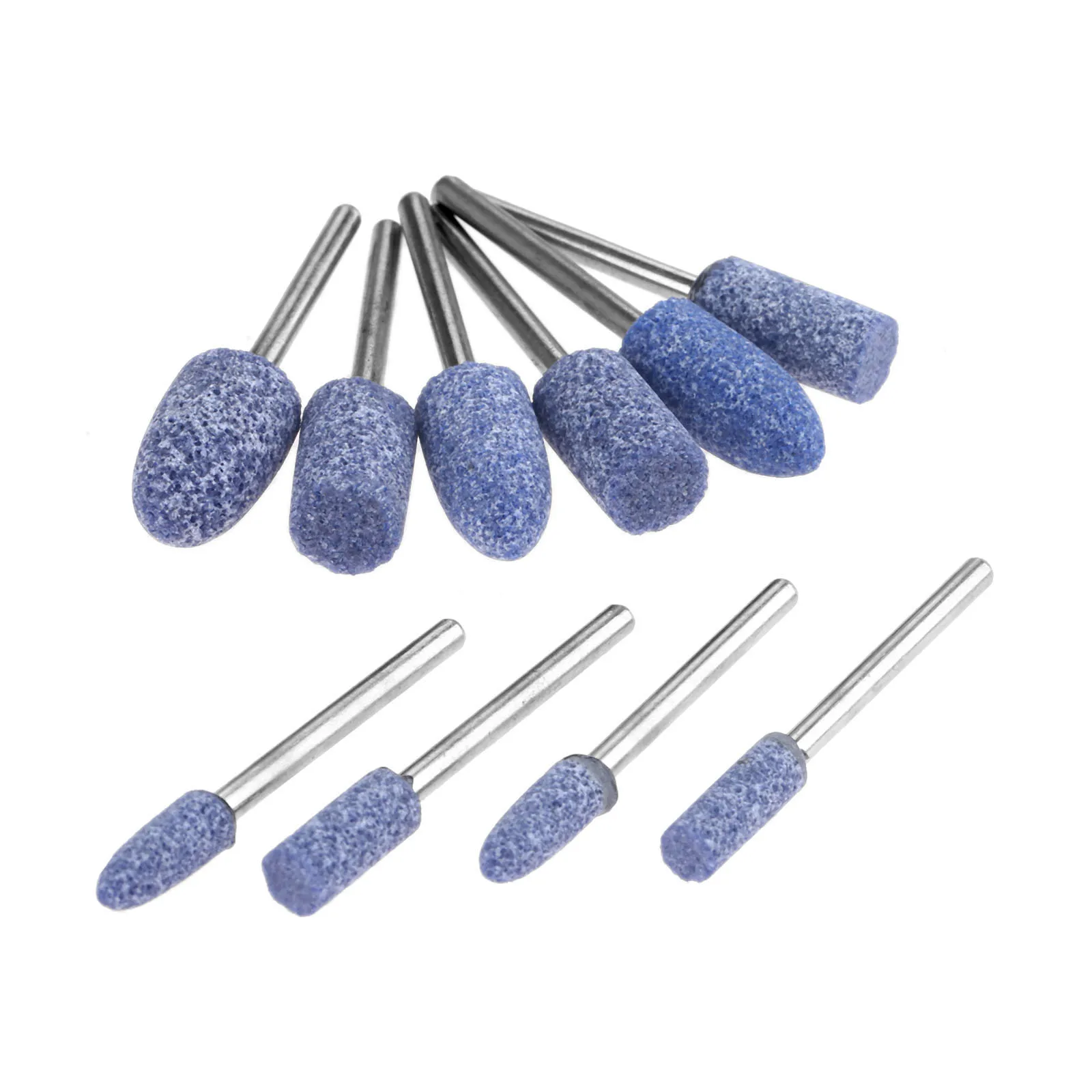 DRELD 10Pcs 3mm Shank Grinding Head Abrasive Mounted Stone Set Multi