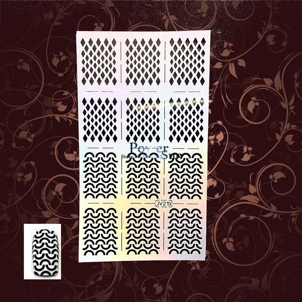 

1PC Diamond 2 Designs Nail Vinyls Airbrush Tools Polish Easy Guide PJV219 Manicure Art Painted Nail Decals Finger Decor Stencils