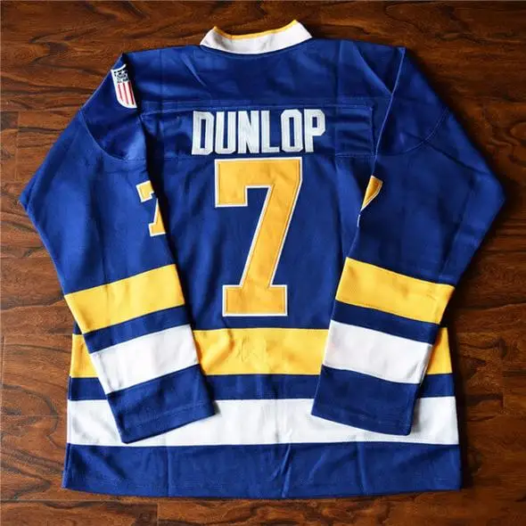 

Custom Design DIY Ice Hockey Jerseys Reggie Dunlop #7 Slap Shot Charlestown Sweaters Men Women Youth Kids Any Size Blue White