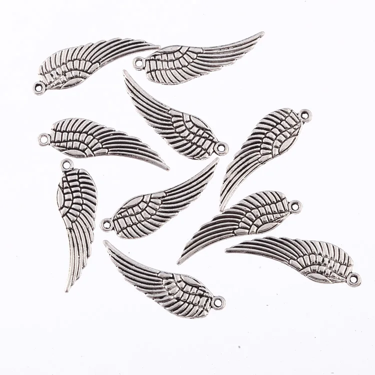 

26*9mm wing Tibetan Silver Bead charms pendant fit bracelet 30pcs