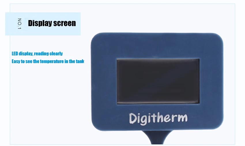 Fish tank diving thermometer aquarium glass sucker electronic thermometer digital LCD panel
