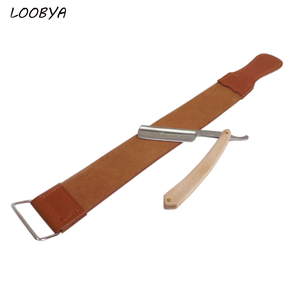 Leather Strop Sharpener Strop with Shaving Safety Razor Folding Barber