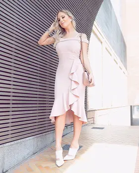 

High Quality Nude Slach Neck Off The Shoulder Open Fork Rayon Bandage Dress Cocktail Party Dress