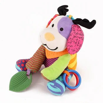 

Infant Plush Cute Cartoon Animal Appease Doll Round Teether Gutta Hand Ringing Rattles Bell Toy