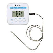 MOSEKO 2 In 1 Kitchen Food Meat BBQ Probe Thermometer Timer Alarm Function LCD Display Thermometer TA238 Dropshipping Wholesale