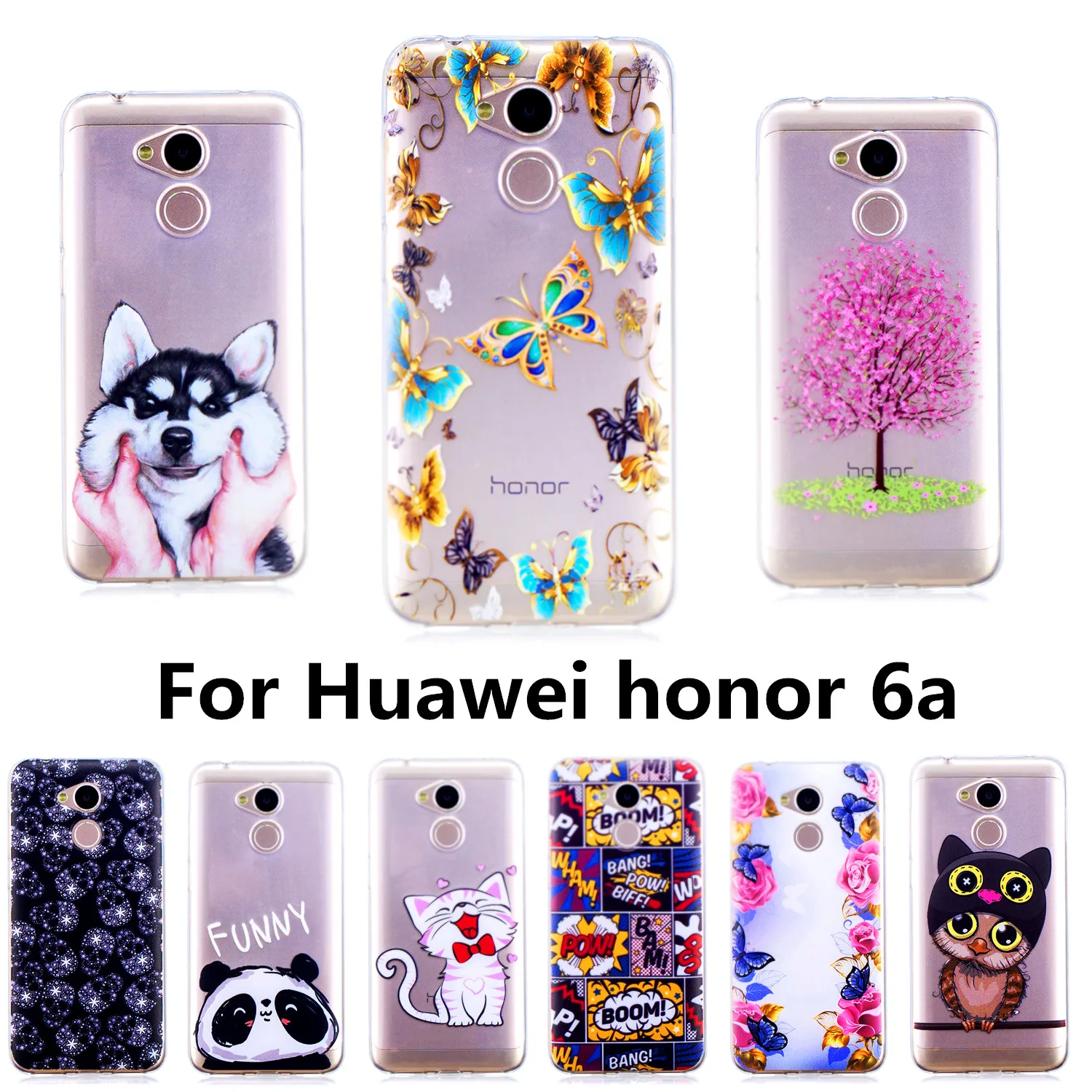 Рисунок с бабочками и цветками чехол для huawei honor 6a мягкие чехлы 6 a Силиконовые из