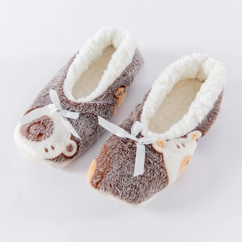 US $4.32 Cartoon Cute 2019 Indoor Home Slippers Warm Soft Plush Slippers Comfortable Indoor Fur Slippers Striped Cute Women Shoes