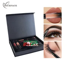 

NICEFACE Makeup Set Matte Sexy Easy To Wear Red Lipstick Liquid Eyelash Mascara Eyeliner Eyebrow Pencil With Brush Lip Liner