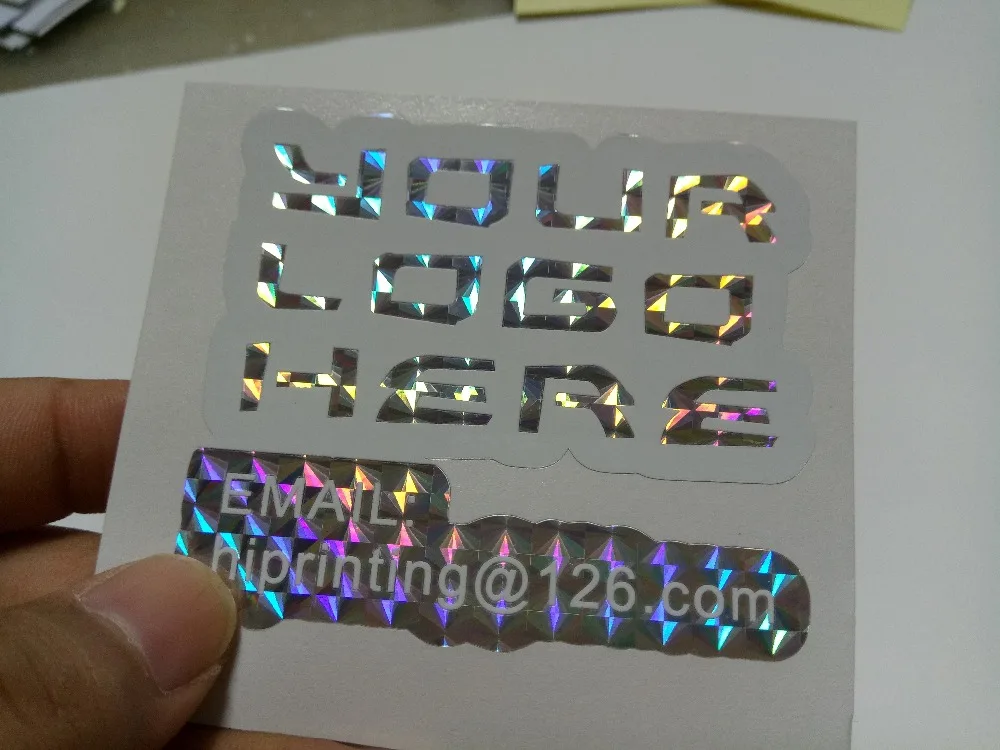 special laser hologram sticker label printing/white ink printing custom