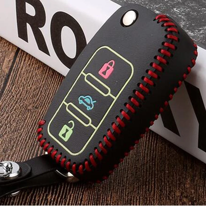 Buy Real Leather Car Key Cover Luminous Key Case for