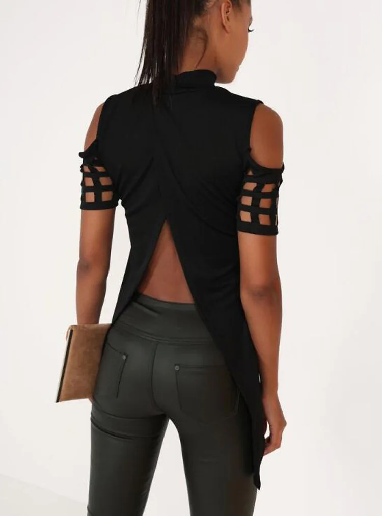 Aizhuner пикантные открытые ягодицы рендеринга Летняя женская футболка BKL|top shirt|woman top