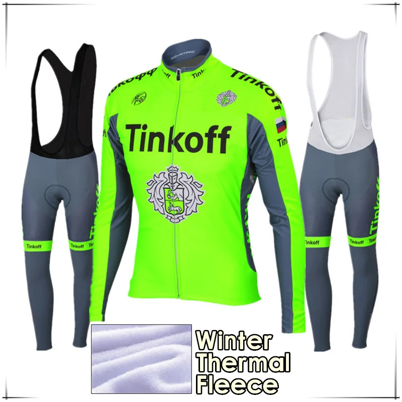 

2018 Maillot Ropa Ciclismo Invierno Tinkoff Winter Cycling Jersey Thermal Fleece Long Sleeve Cycling Clothing Set MTB Bike Wear
