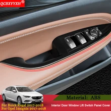 QCBXYYXH 4pcs Interior Door Window Lift Switch Panel Covers Trim Decoration For Buick Regal Opel Insignia 2017 2018 Car-styling
