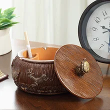 Классический Ретро Круглая Пепельница Творческий лося рисунок пепельница украшения дома прием