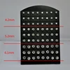 72Pcs (36Pairs) One Card 4mm - 7mm Crystal Zirconia Stainless Steel Stud Earring for Women Fashion Jewelry Display Boards LR285 4