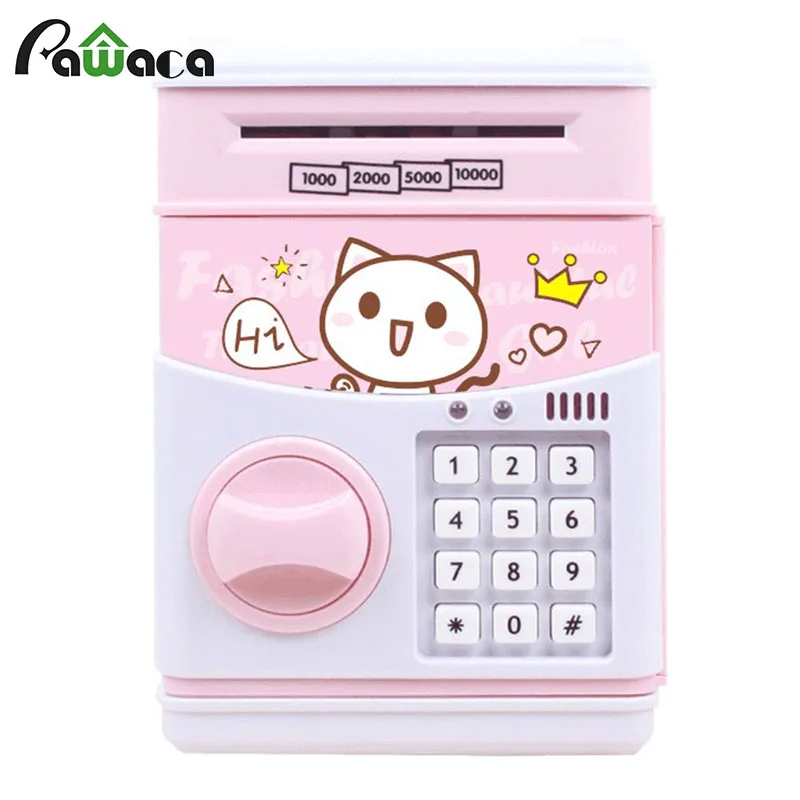 

Kids Cartoon Electronic Piggy Bank Security Money Bank Mini ATM Password Coins Money Savings Box Toys Smart Voice & Music Prompt