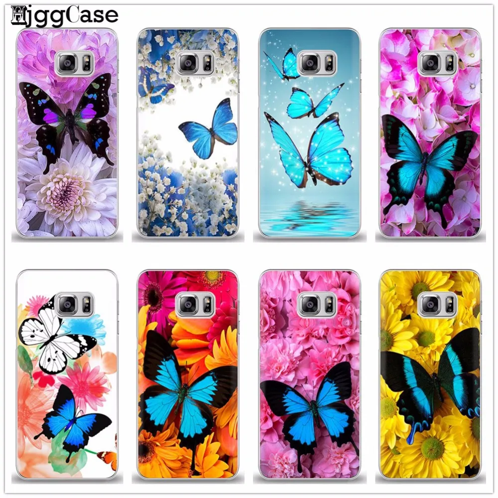 beautiful butterfly flowers Soft silicone Phone Cover Case For Samsung