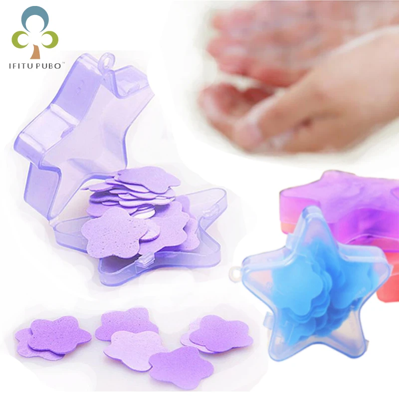 

2pcs Portable Tube Soap Petals For Travel Scented Soap Bath Flakes Baby Hand ChildHand Washing Soaps GYH