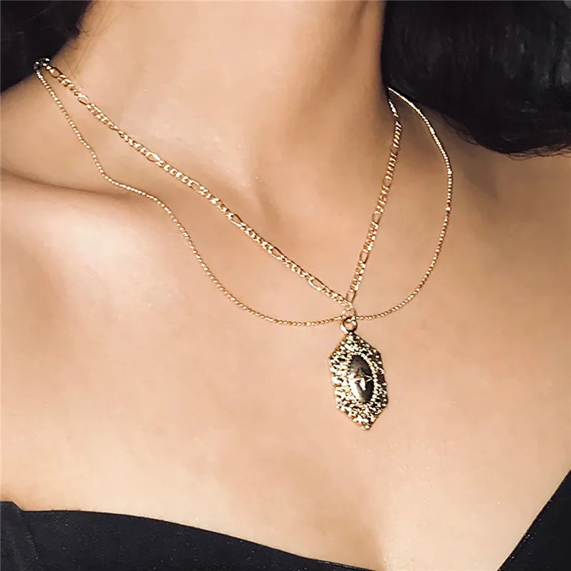 Alloy Multilayer Copper Vintage Necklace Fashion 2018 Long Chains