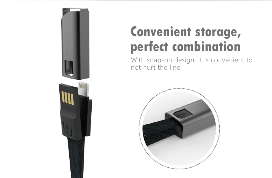 NOHON 2.4A USB Cable Fast Charging For iPhone X XS MAX XR 8 7 6 6S 5S Plus Portable Keychain Short Charger Data Sync Cable 0 (4)