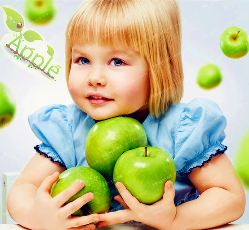 

50 Pcs Green Apple Bonsai Very Fresh Delicious Nutrition Fruit Bonsai Rare Apple Bonsai Tree For Home Garden Plant Easy To Grow