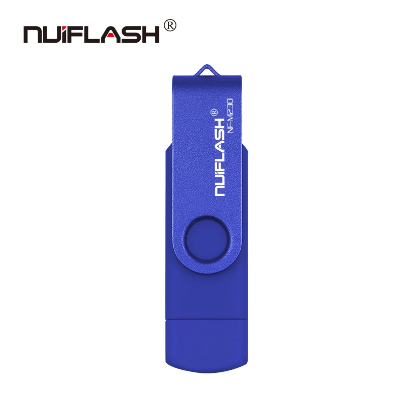 Nuiflash, смартфон, USB флеш-накопитель, металлический флеш-накопитель, 64 ГБ, флешка, 8 ГБ, OTG, внешнее хранилище, микро usb карта памяти, флеш-накопитель - Цвет: blue