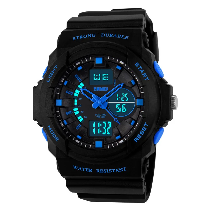 Новинка SKMEI детские часы Спортивные кварцевые детские электронные часы Relojes модные брендовые уличные многофункциональные наручные часы для мальчиков - Цвет: blue 0955 men
