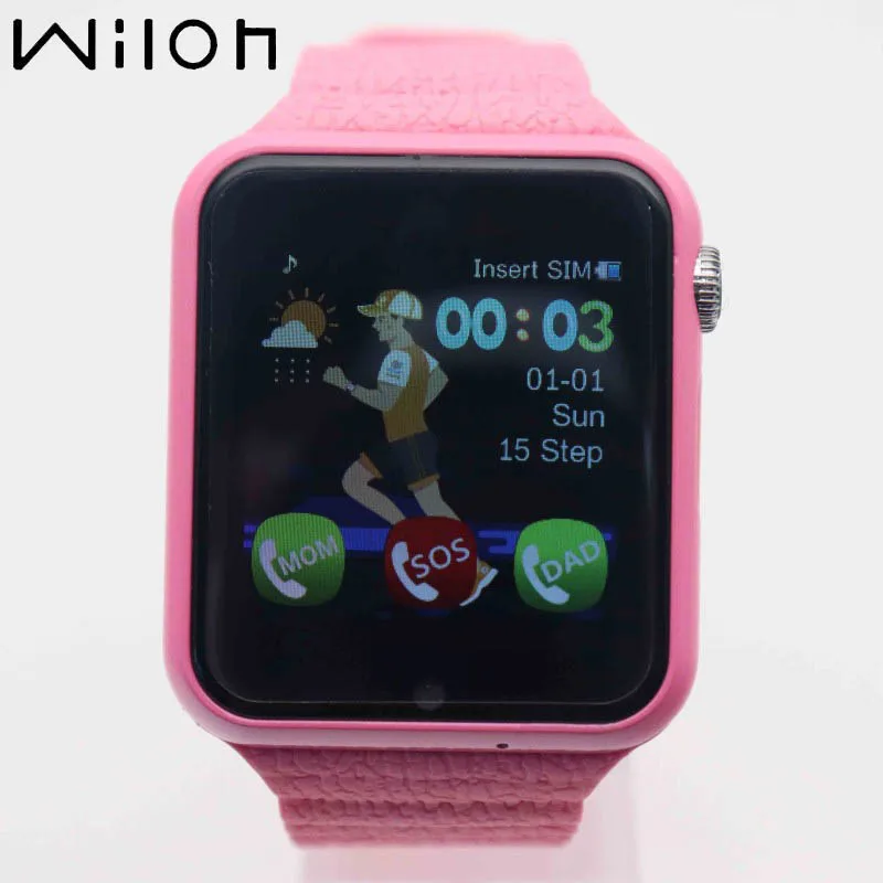 

2018 hot kids watch GPS tracking camera SOS Call waterproof smart watches Location Device Tracker Children's Clock pink V7K