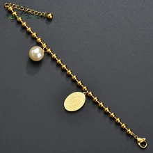 Nextvance Золотой Guadalupe девственный медальон с изображением Марии кулон браслет имитация жемчуга Регулируемая длина браслеты для женщин амулет ювелирные изделия