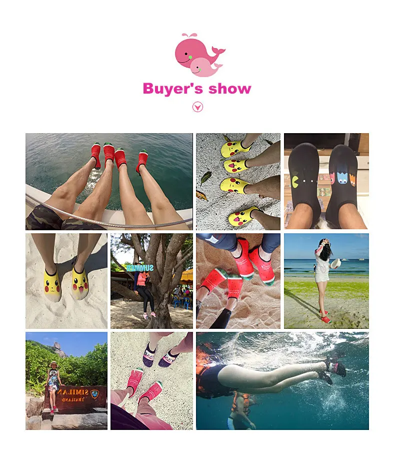 1 (3)Kid Quick Drying Swim Wading Shoes Casual Footwear Barefoot LightWeight Aqua Socks For Beach Pool Cartoon Children Slippers Hot