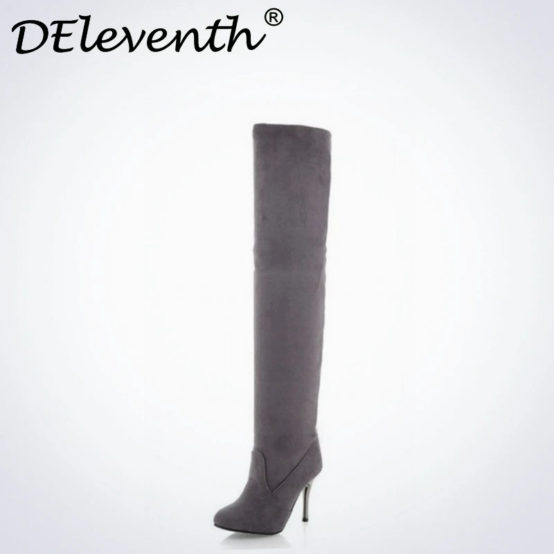 

2016 Foreign Trade Special Offer Knee Boots Pointed Toe Sexy Party High Heels Elastic Matte Tall Canister High Knight Ankle Boot