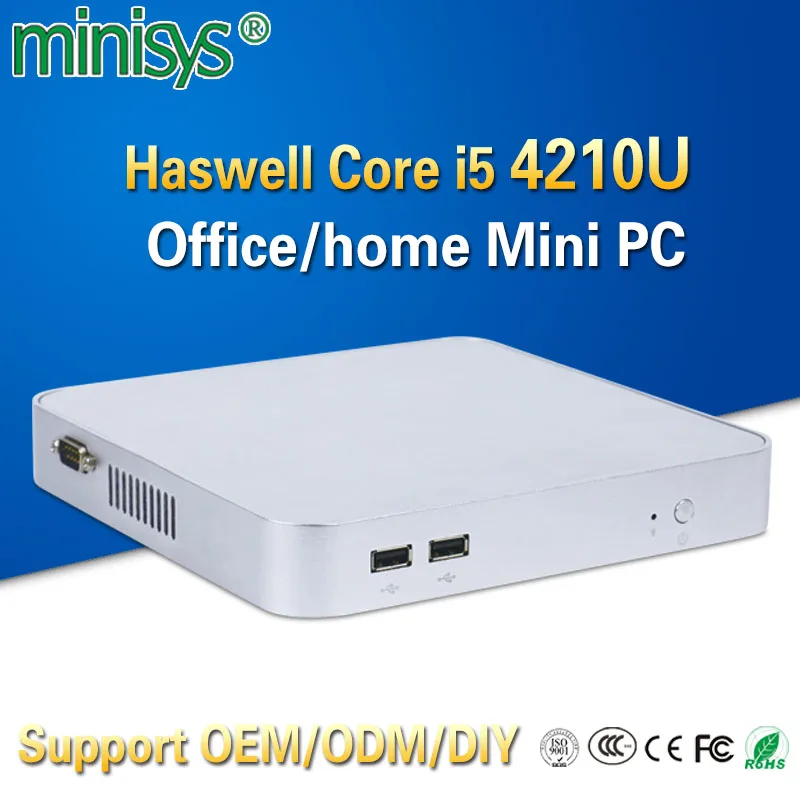 Minisys дешевые персональный компьютер Intel Haswell i5 4210u Dual Core 1.7 ГГц HTPC мини-ПК поддержка HD Graphics карты для Windows 10