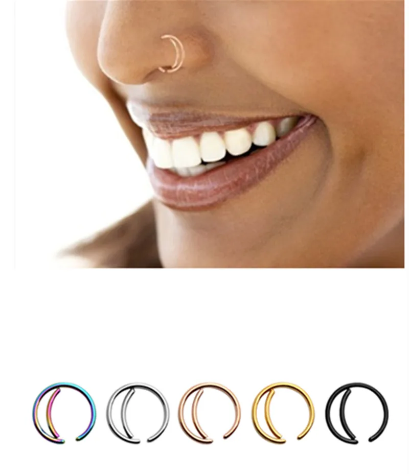 50pcs Free Shippment Surgical Steel Gauges Nose Ring Lip Ring Cartilage