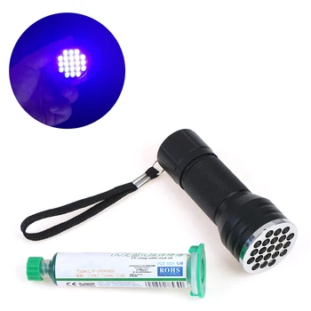 

10ml UV Solder Mask PCB BGA Paint Prevent Corrosive Arcing Soldering Welding Fluxes Oil+ 12led UV Curing Light