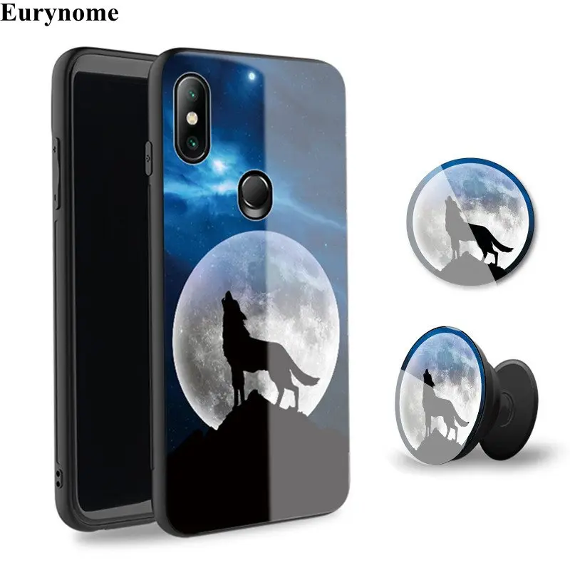 Чехол из закаленного стекла для Xiaomi mi 8 чехол глянцевый Противоскользящий милый