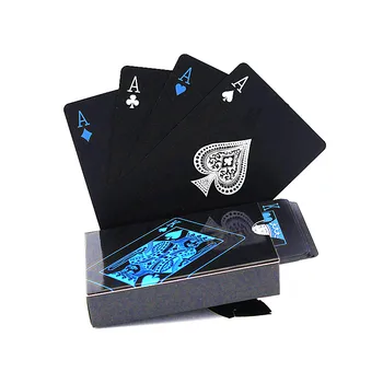 

High Quality Plastic Waterproof Black Playing Cards PVC Poker Creative Gift Durable Poker