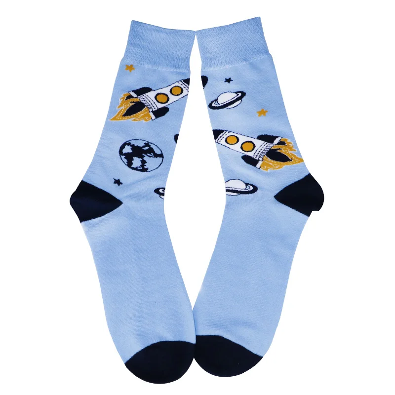 Новинка, забавные носки с изображением животных, мужские цветные забавные носки с изображением космонавта, космонавта, динозавра, Эйнштейна, корги, нарядные носки для мужчин - Цвет: 8