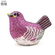 XIYUAN Брендовая женская роскошная и модная розовая сорока кристалл полный Алмаз Ужин вечерняя сумка на плечо сумка-мессенджер ручной сумки подарок