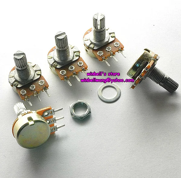 15pcs! single unit B500K 3pins shaft length 15mm potentiometer horizontal type WH148 new, in