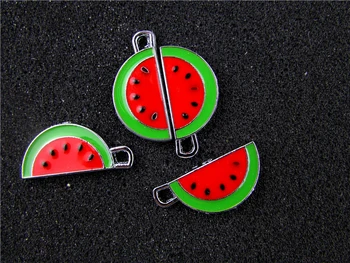 

AE767 Mix Color 20Pcs Alloy Metal Enamel Watermelon Charms Pendant 25x12mm