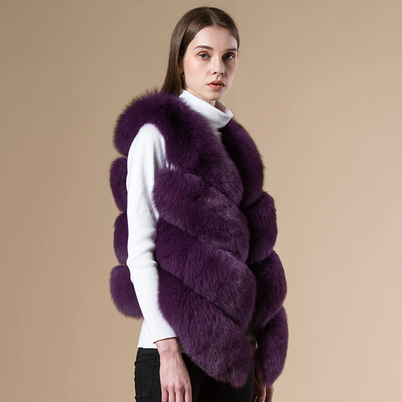 7 Beige Vraie Barres Manteau Gilet rouge noir En Cuir Femmes Un marron Nouvelle Véritable pourpre Hiver Des gris Veste Gilets Couleurs rose De Fourrure 4 Renard Naturel fvYmIb7y6g