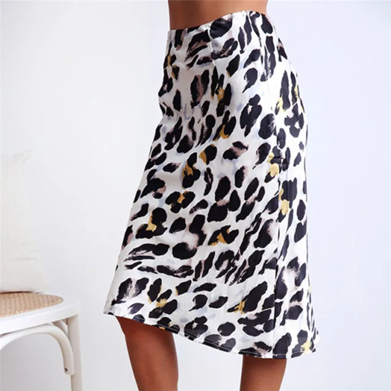 NEW Fashion 2018 style skirts womens Leopard Print High Waist Lady Sexy Casual Cocktail Club Long Skirt Femme Saia S28#N (8)