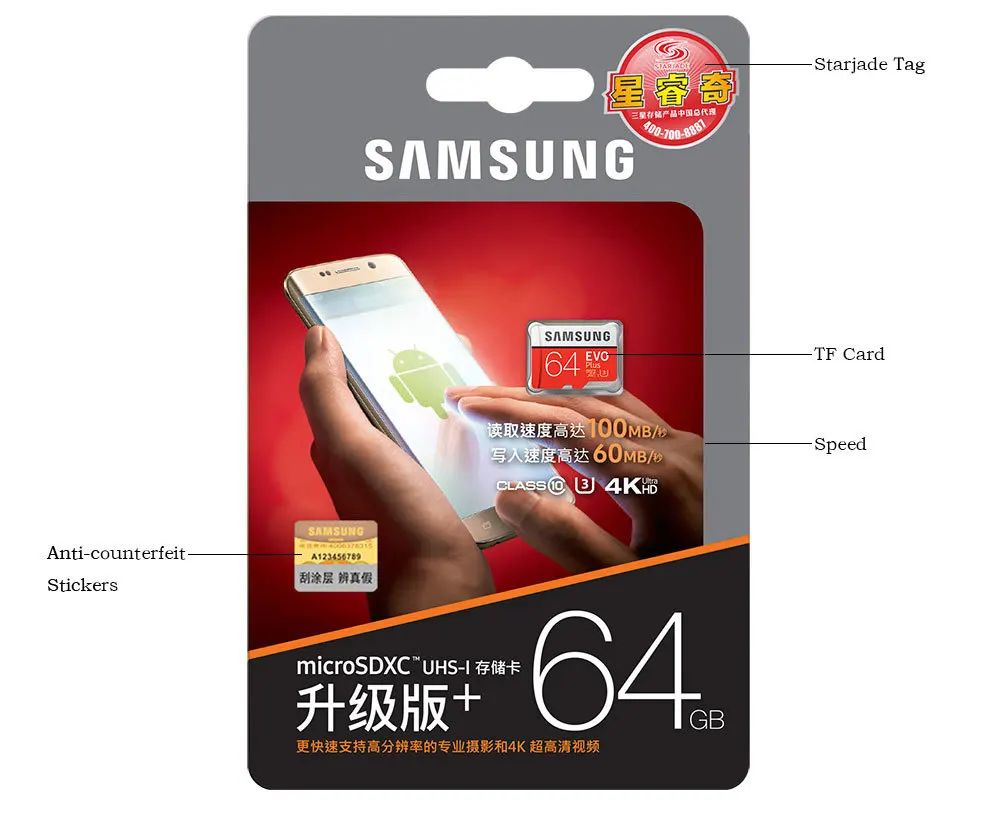 Samsung Evo Plus Micro Sd карта 64 Гб Sdhc Sdxc класс Evo+ класс 10 C10 Uhs Tf карты транс флэш Microsd