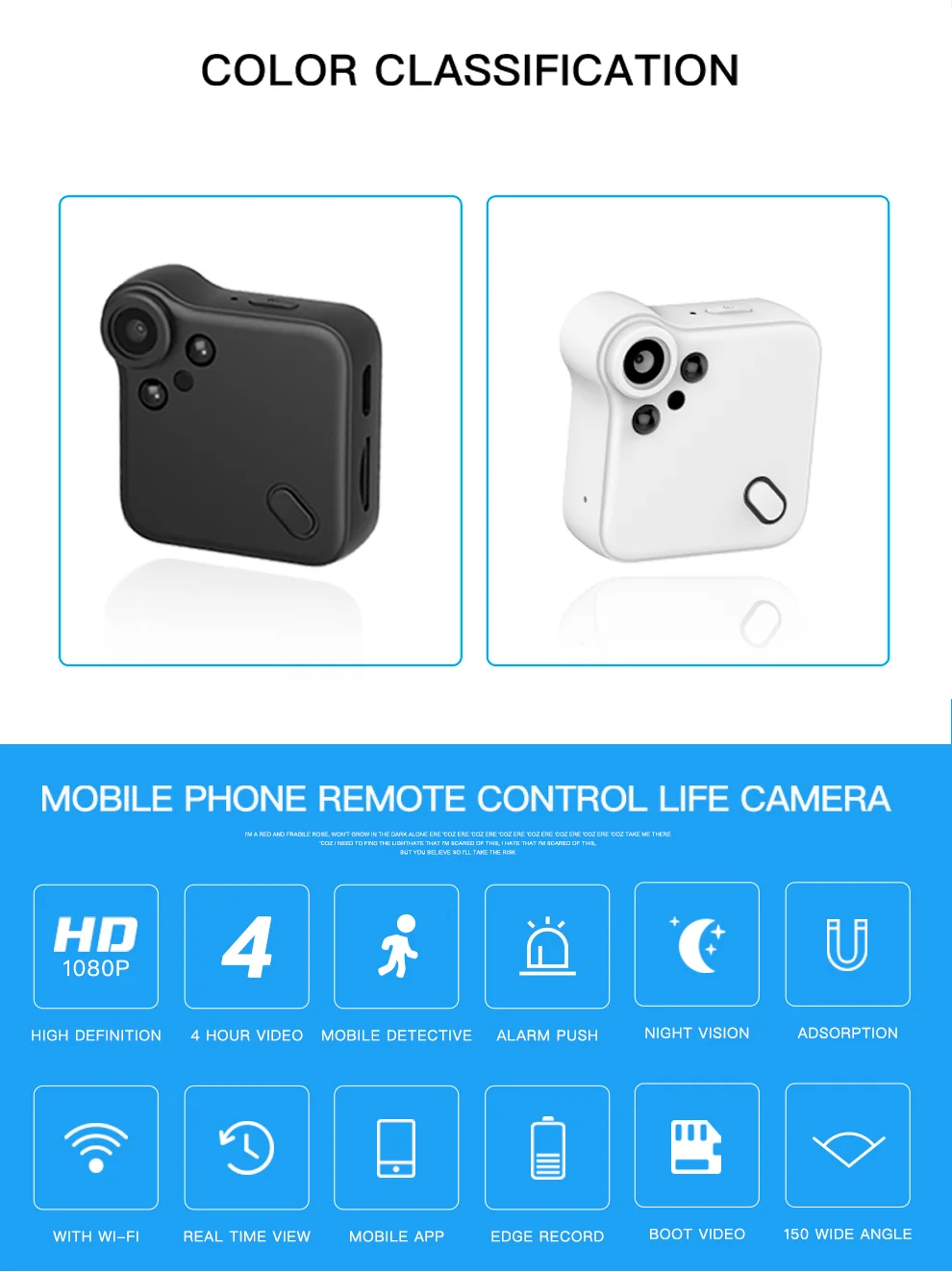 C1S WiFi мини-камера FHD 1080P видеокамера ночного видения датчик движения IP веб-камера Магнитная Адсорбция видео аудио рекордер Микро-камера