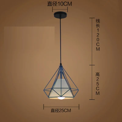 Современный подвесной светильник в клетку, железный минималистичный ретро скандинавский Лофт пирамида, подвесной светильник, металлическая Подвесная лампа E27 для помещений ZDD0004 - Цвет корпуса: G