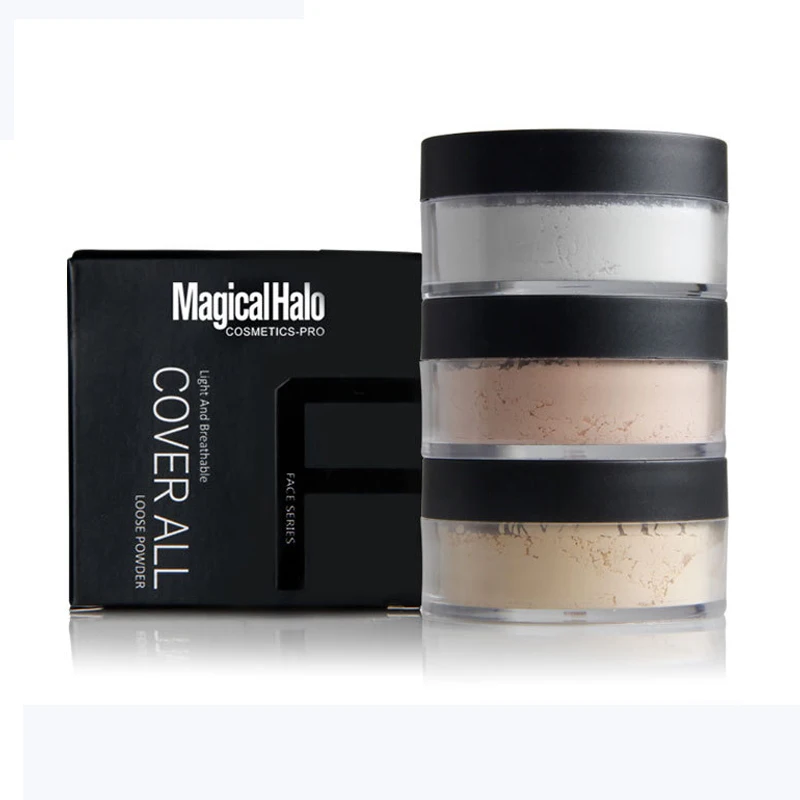 

professional Long Lasting Loose Powder Waterproof Matte Setting Powder with Puff Concealer Light Banana Powder Mineral Makeup