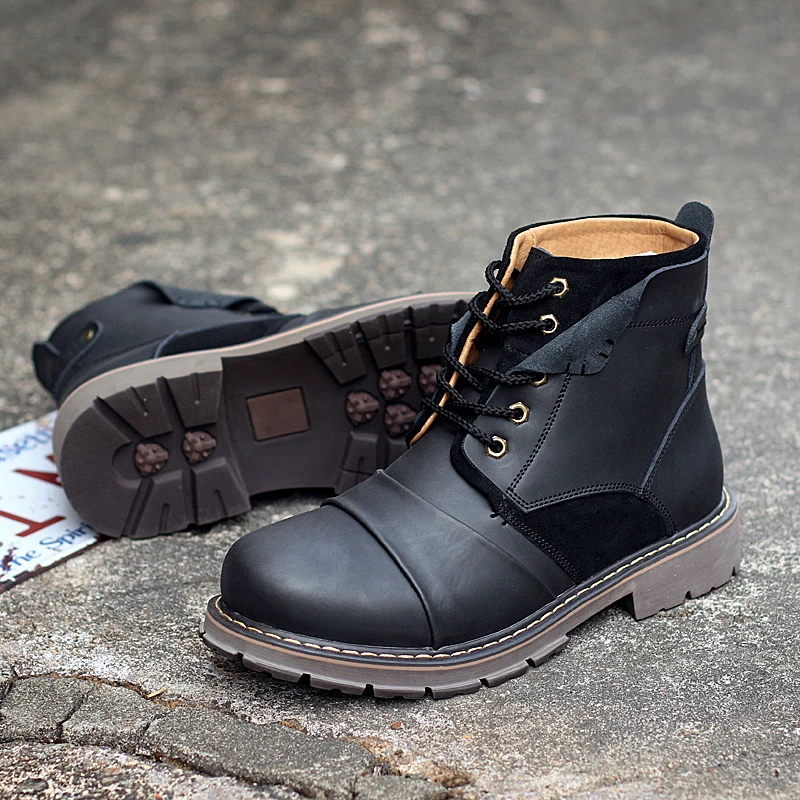 

Western Boots for Men High-quality Leather Men Casual Shoes Cow Leather Shoes for Work Brown Black Fashion Safety Boots Man