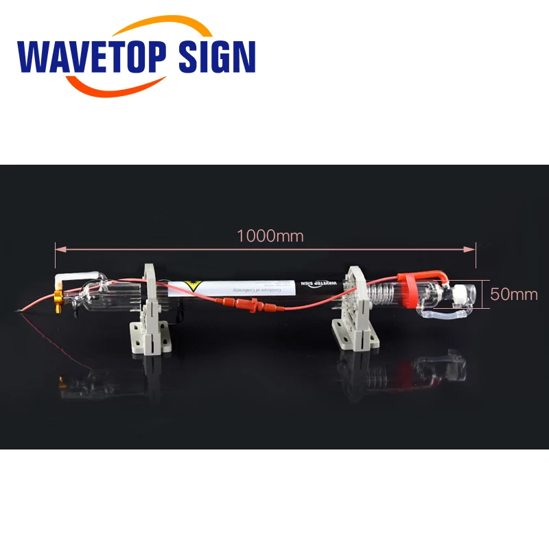 Стеклянная лазерная трубка WaveTopSign Co2 1000 мм 50 Вт стеклянная Лазерная лампа для CO2